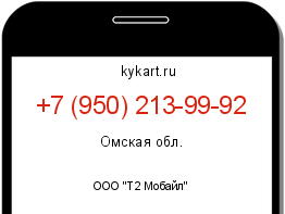 Информация о номере телефона +7 (950) 213-99-92: регион, оператор