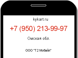 Информация о номере телефона +7 (950) 213-99-97: регион, оператор