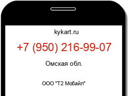 Информация о номере телефона +7 (950) 216-99-07: регион, оператор