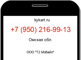 Информация о номере телефона +7 (950) 216-99-13: регион, оператор