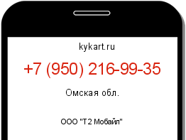 Информация о номере телефона +7 (950) 216-99-35: регион, оператор