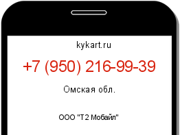 Информация о номере телефона +7 (950) 216-99-39: регион, оператор