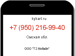 Информация о номере телефона +7 (950) 216-99-40: регион, оператор