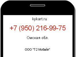 Информация о номере телефона +7 (950) 216-99-75: регион, оператор