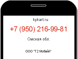 Информация о номере телефона +7 (950) 216-99-81: регион, оператор
