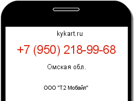 Информация о номере телефона +7 (950) 218-99-68: регион, оператор