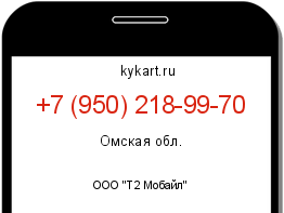Информация о номере телефона +7 (950) 218-99-70: регион, оператор