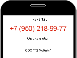 Информация о номере телефона +7 (950) 218-99-77: регион, оператор