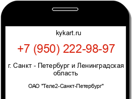 Информация о номере телефона +7 (950) 222-98-97: регион, оператор