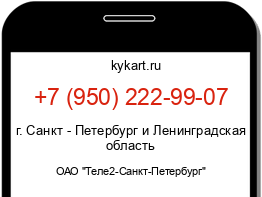 Информация о номере телефона +7 (950) 222-99-07: регион, оператор