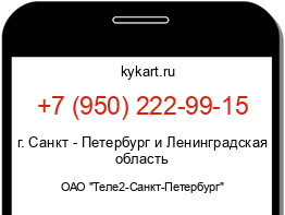 Информация о номере телефона +7 (950) 222-99-15: регион, оператор