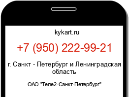 Информация о номере телефона +7 (950) 222-99-21: регион, оператор