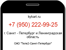 Информация о номере телефона +7 (950) 222-99-25: регион, оператор
