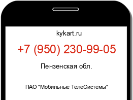 Информация о номере телефона +7 (950) 230-99-05: регион, оператор