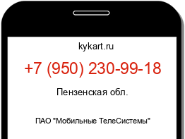 Информация о номере телефона +7 (950) 230-99-18: регион, оператор