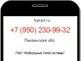 Информация о номере телефона +7 (950) 230-99-32: регион, оператор