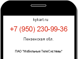 Информация о номере телефона +7 (950) 230-99-36: регион, оператор