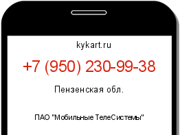 Информация о номере телефона +7 (950) 230-99-38: регион, оператор