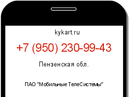 Информация о номере телефона +7 (950) 230-99-43: регион, оператор