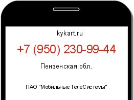 Информация о номере телефона +7 (950) 230-99-44: регион, оператор
