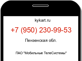 Информация о номере телефона +7 (950) 230-99-53: регион, оператор