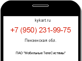 Информация о номере телефона +7 (950) 231-99-75: регион, оператор