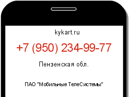 Информация о номере телефона +7 (950) 234-99-77: регион, оператор