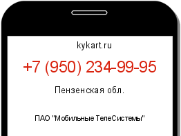 Информация о номере телефона +7 (950) 234-99-95: регион, оператор