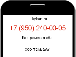 Информация о номере телефона +7 (950) 240-00-05: регион, оператор