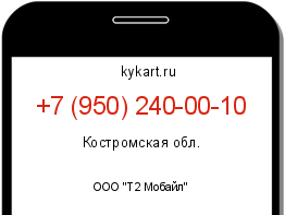 Информация о номере телефона +7 (950) 240-00-10: регион, оператор