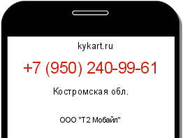 Информация о номере телефона +7 (950) 240-99-61: регион, оператор
