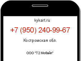 Информация о номере телефона +7 (950) 240-99-67: регион, оператор