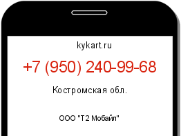 Информация о номере телефона +7 (950) 240-99-68: регион, оператор