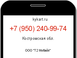 Информация о номере телефона +7 (950) 240-99-74: регион, оператор