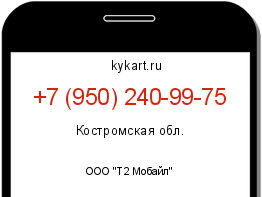Информация о номере телефона +7 (950) 240-99-75: регион, оператор
