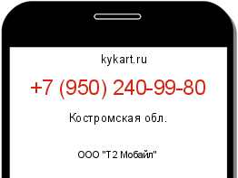 Информация о номере телефона +7 (950) 240-99-80: регион, оператор
