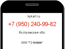 Информация о номере телефона +7 (950) 240-99-82: регион, оператор
