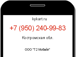 Информация о номере телефона +7 (950) 240-99-83: регион, оператор