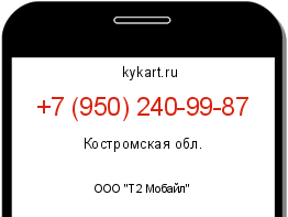 Информация о номере телефона +7 (950) 240-99-87: регион, оператор