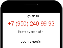 Информация о номере телефона +7 (950) 240-99-93: регион, оператор