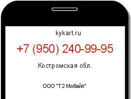 Информация о номере телефона +7 (950) 240-99-95: регион, оператор