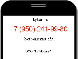 Информация о номере телефона +7 (950) 241-99-80: регион, оператор