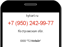 Информация о номере телефона +7 (950) 242-99-77: регион, оператор