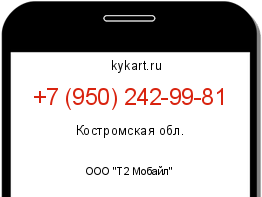 Информация о номере телефона +7 (950) 242-99-81: регион, оператор