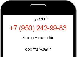 Информация о номере телефона +7 (950) 242-99-83: регион, оператор