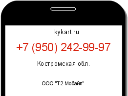 Информация о номере телефона +7 (950) 242-99-97: регион, оператор