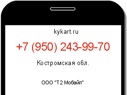 Информация о номере телефона +7 (950) 243-99-70: регион, оператор
