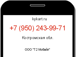 Информация о номере телефона +7 (950) 243-99-71: регион, оператор