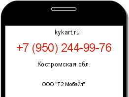 Информация о номере телефона +7 (950) 244-99-76: регион, оператор