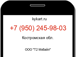 Информация о номере телефона +7 (950) 245-98-03: регион, оператор